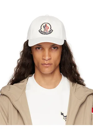 Moncler White Logo Appliqué Cap