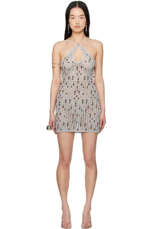 COPERNI Gray Beaded Knitted Minidress