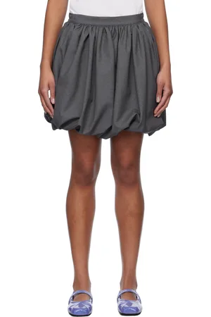 Marni Gray Wool Balloon Miniskirt