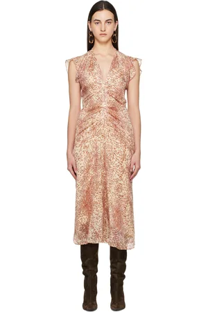 Isabel Marant Red & White Lyndsay Midi Dress
