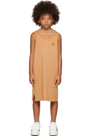 Repose AMS Kids Brown Scoop Neck Dress