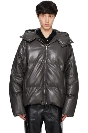Nanushka Green Vili Vegan Leather Down Jacket