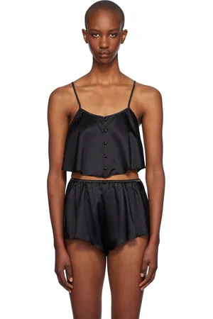 FLEUR DU MAL Black Luxe Flutter Camisole
