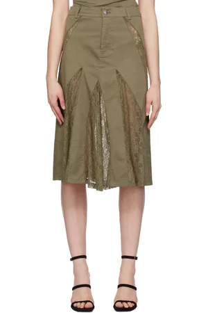 Miaou Green Anita Midi Skirt