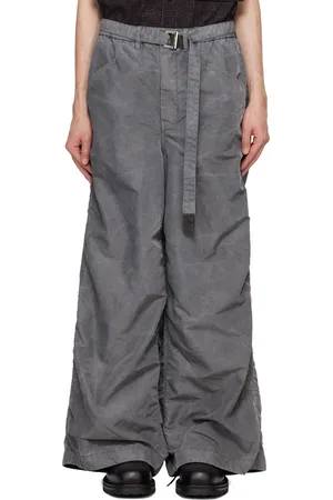 SACAI Gray Nylon Twill Trousers