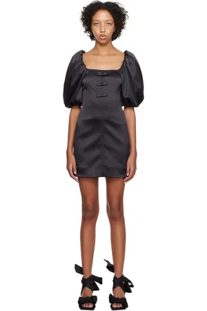Ganni Black Bow Minidress