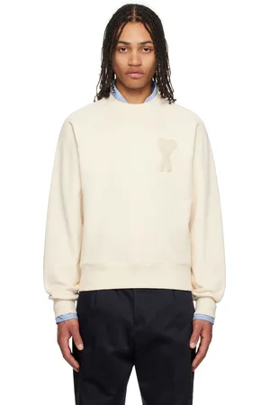 Ami Off-White Cotton Ami de Coeur Patch Sweatshirt