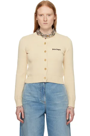 Palm Angels Off-White Embroidered Cardigan