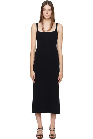 Staud Black Paityn Midi Dress