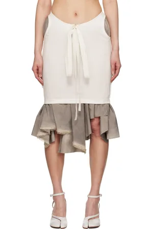 Maison Margiela Gray & White Décortiqué Midi Skirt