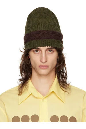Edward Cuming Green & Burgundy Aaron Knit Beanie