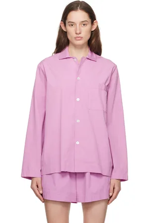 Tekla Purple Long Sleeve Pyjama Shirt