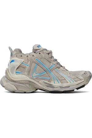 Balenciaga Gray & Blue Runner Sneakers