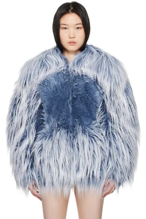Diesel Blue W-Caby Faux-Fur Jacket