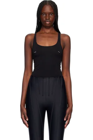 MUGLER Black Pierced Tank Bodysuit