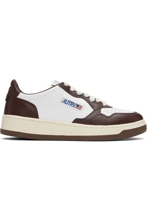 Autry White & Brown Medalist Low Sneakers