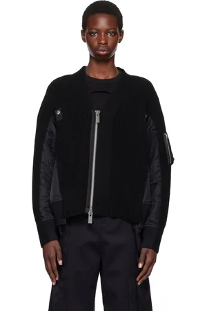 SACAI Black Paneled Cardigan