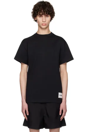 Jil Sander Three-Pack Black Logo Label T-Shirts