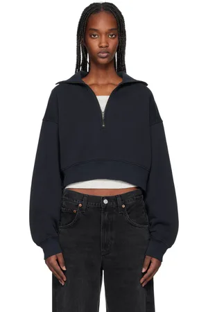 AGOLDE Navy Bethan Quarter Zip Sweatshirt