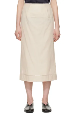 Carven Beige Sheer Midi Skirt