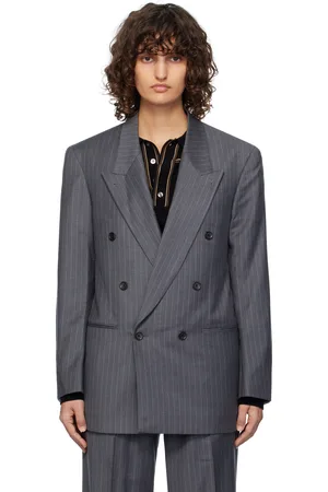 Carter Young Gray Double-Breasted Blazer