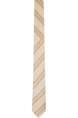 DRIES VAN NOTEN Beige Striped Tie