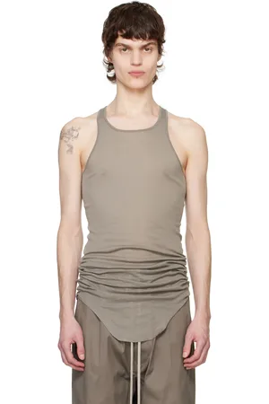 Rick Owens Gray Hollywood Basic Rib Tank Top