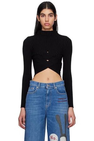 Stella McCartney Black Criss-Crossing Turtleneck