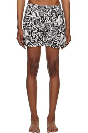 Moncler Black & White Printed Swim Shorts