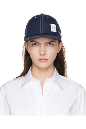 Thom Browne Navy Contrast Stitch Baseball Cap