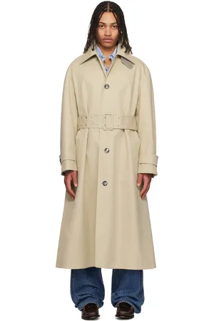Ami Beige Cotton Belted Mac Coat
