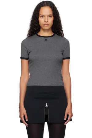 Courrèges Gray & Black Signature Contrast T-shirt