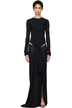 The Attico Black Cutout Maxi Dress