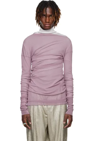 DRIES VAN NOTEN Purple Sheer Draped T-shirt