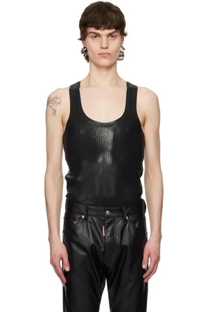 Dsquared2 Coated Ribbed Knit Tank Top