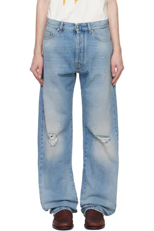Palm Angels Blue Monogram Series Loose Fit Jeans