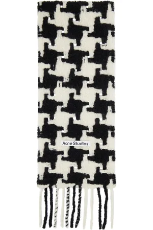 Acne Studios White & Black Houndstooth Scarf