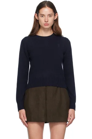 Ami Navy Cashmere Ami de Cœur Sweater