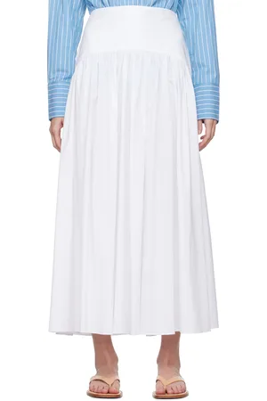 Staud White Procida Maxi Skirt