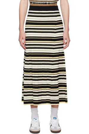 Ganni Black & White Future Midi Skirt