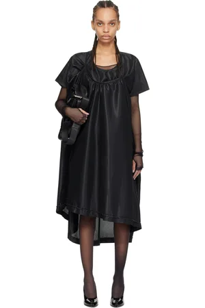 JUNYA WATANABE Black Ruched Midi Dress