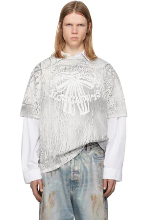 Acne Studios Gray Plaster Print T-shirt