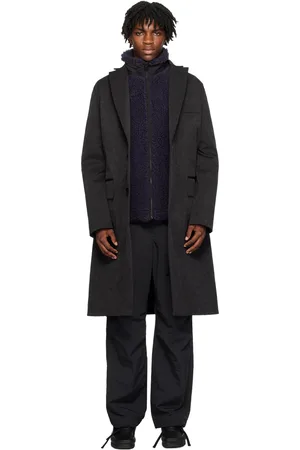 SACAI Black Mix Faux-Suede Coat
