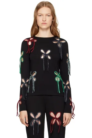 J.KIM Black Colorful Petal T-shirt