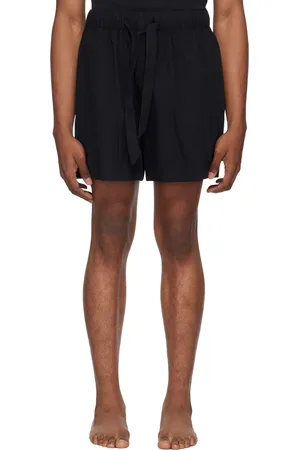 Tekla Black Drawstring Pyjama Shorts