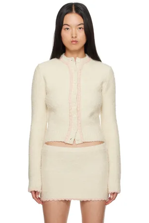 DANIELLE GUIZIO Off-White Palmyra Knit Cardigan