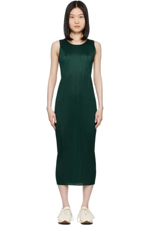 PLEATS PLEASE ISSEY MIYAKE Green New Colorful Basics 3 Midi Dress