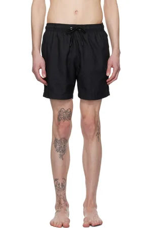 HUGO BOSS Black Embroidered Swim Shorts