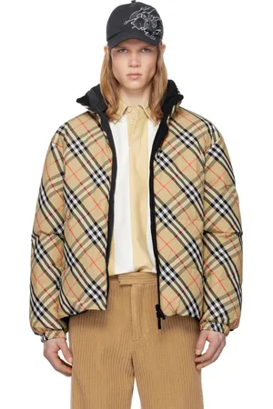 Burberry Beige Check Nylon Reversible Down Puffer Jacket
