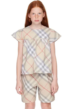 Burberry Kids Beige Check Blouse